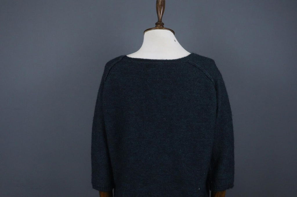 HUMANOID Green Wool Blend Round Neck Long Sleeve Ribbed Cuff/Hem Sweater – Size S