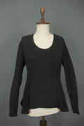 RUNDHOLZ Black Cotton Long Sleeve Round Neck Stretchable Blouse Top – Size L