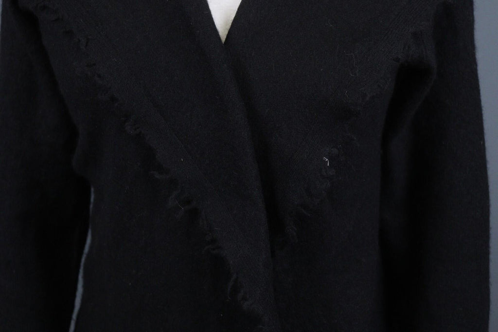 FABIANA FILIPPI Black Long Sleeve Button Front Cardigan Sweater Cape – Size M