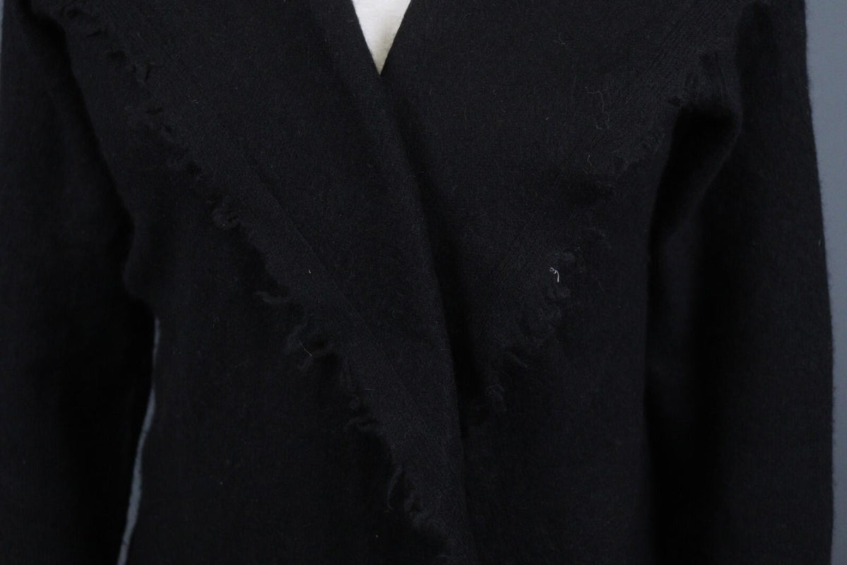 FABIANA FILIPPI Black Long Sleeve Button Front Cardigan Sweater Cape – Size M