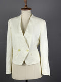 MONDI White Wool Double Breasted One Button Blazer Jacket – Size 38