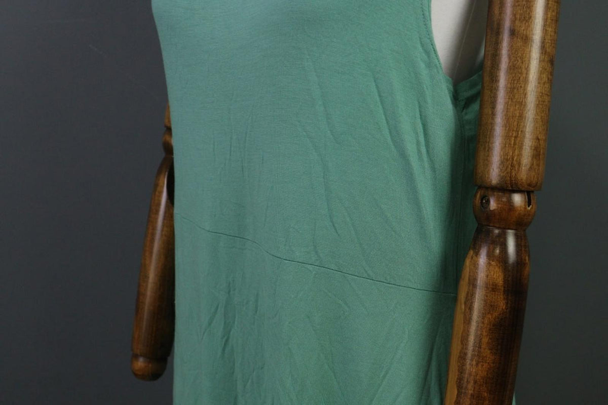 GUDRUN SJODEN Green Classic Scoop Neck Wide Strap Sleeveless Sheath Strap – Size L