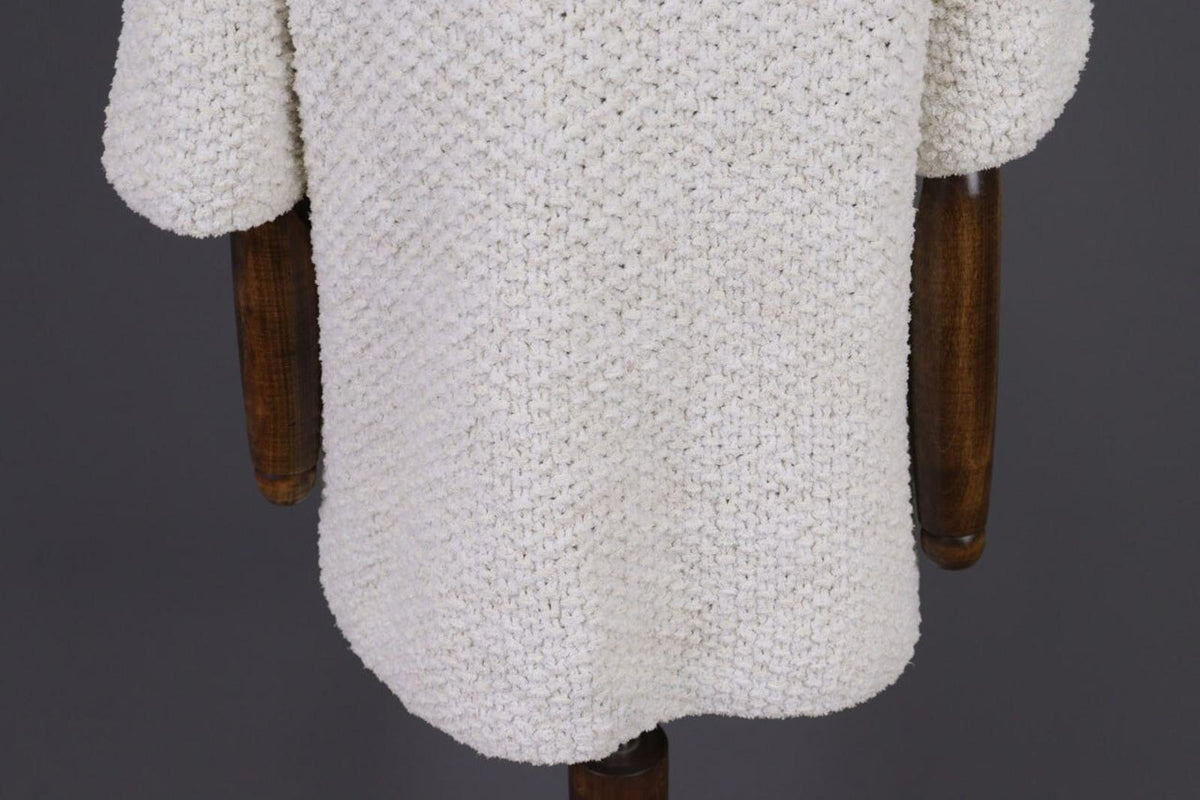 GANNI White Knit Open Front 3/4 Sleeve Cardigan Sweater – Size S