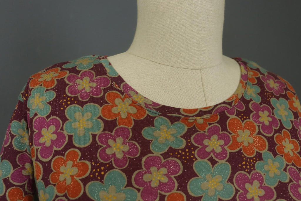 GUDRUN SJODEN Multi Modal Floral Crew Neck Long Sleeve Shift Dress – Size M