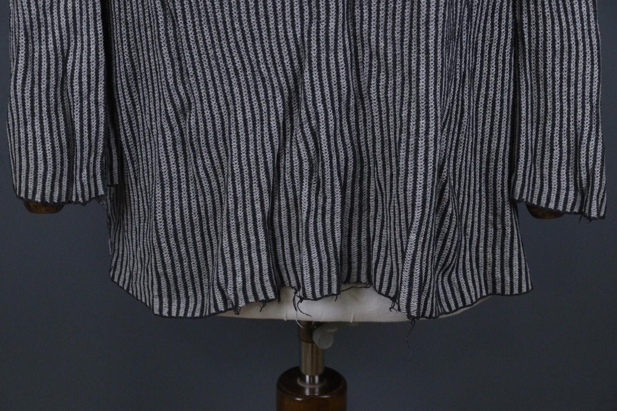 GUDRUN SJODEN Gray Black Striped Long Sleeve Blouse Top – Size S / M