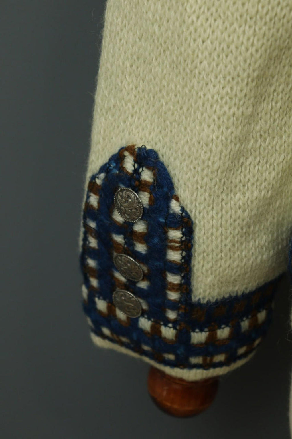 NORLAENDER Sportswear Beige Fair Isle Wool Knit Clasp Ski Cardigan Sweater 50 [COPY]