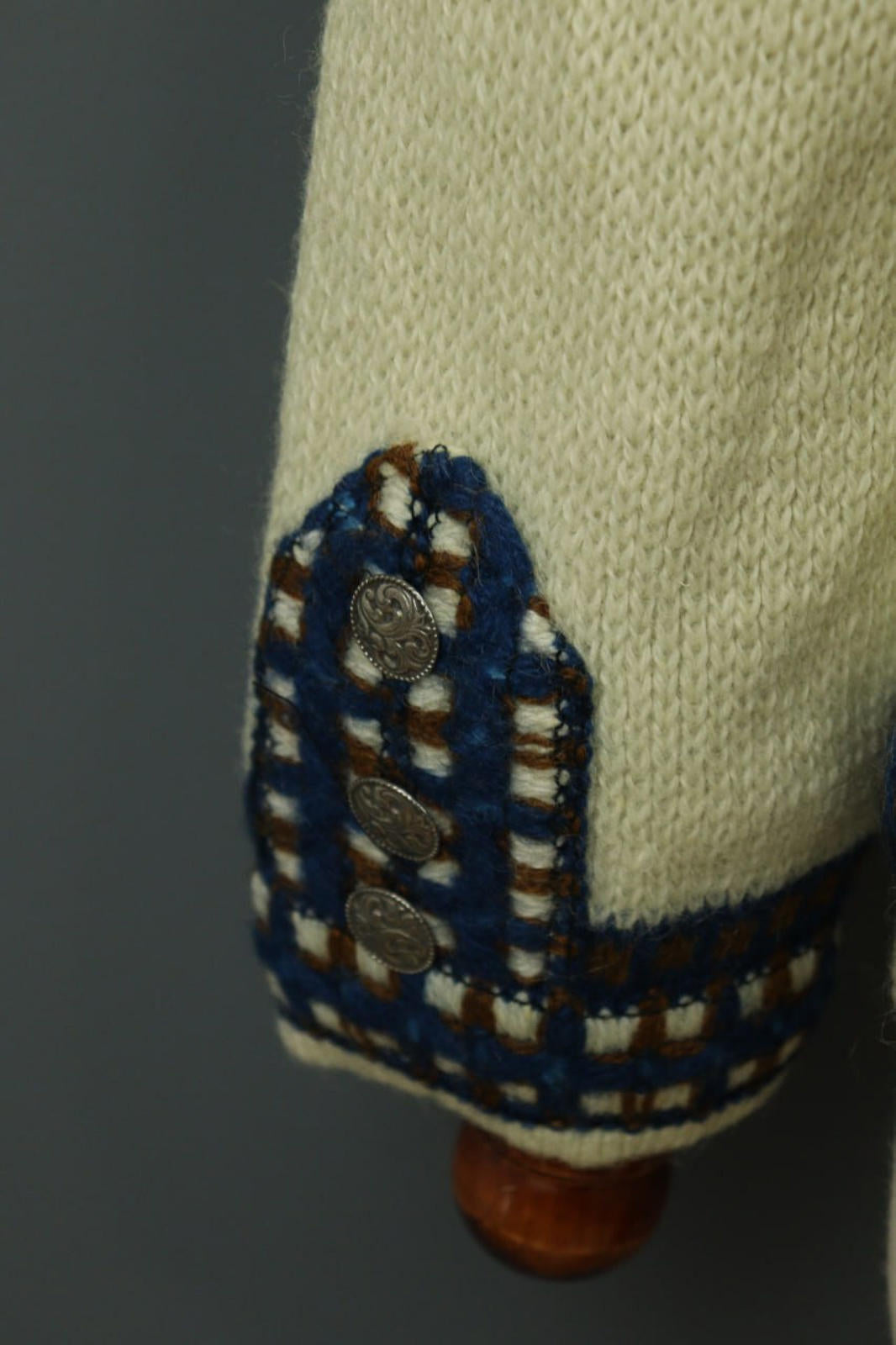 NORLAENDER Sportswear Beige Fair Isle Wool Knit Clasp Ski Cardigan Sweater 50 [COPY]