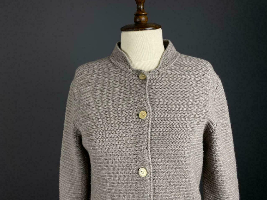 Hemisphere Grey Knit Button Up Long Sleeve Cardigan Dress – Women's 40