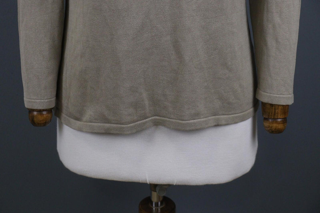OSKA Gray Long Sleeve V-Neck Stretch Lightweight Top Blouse – Size 2