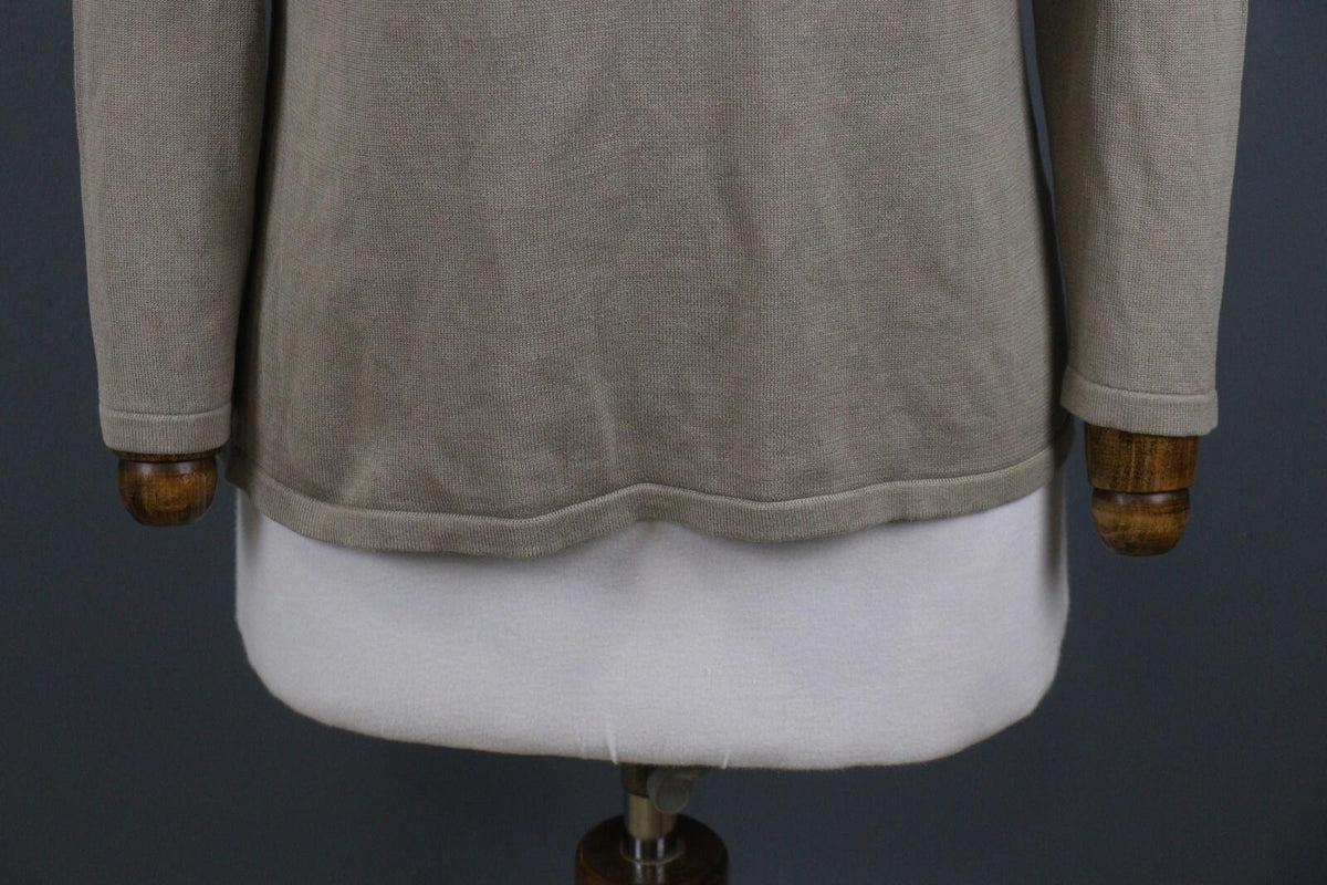 OSKA Gray Long Sleeve V-Neck Stretch Lightweight Top Blouse – Size 2