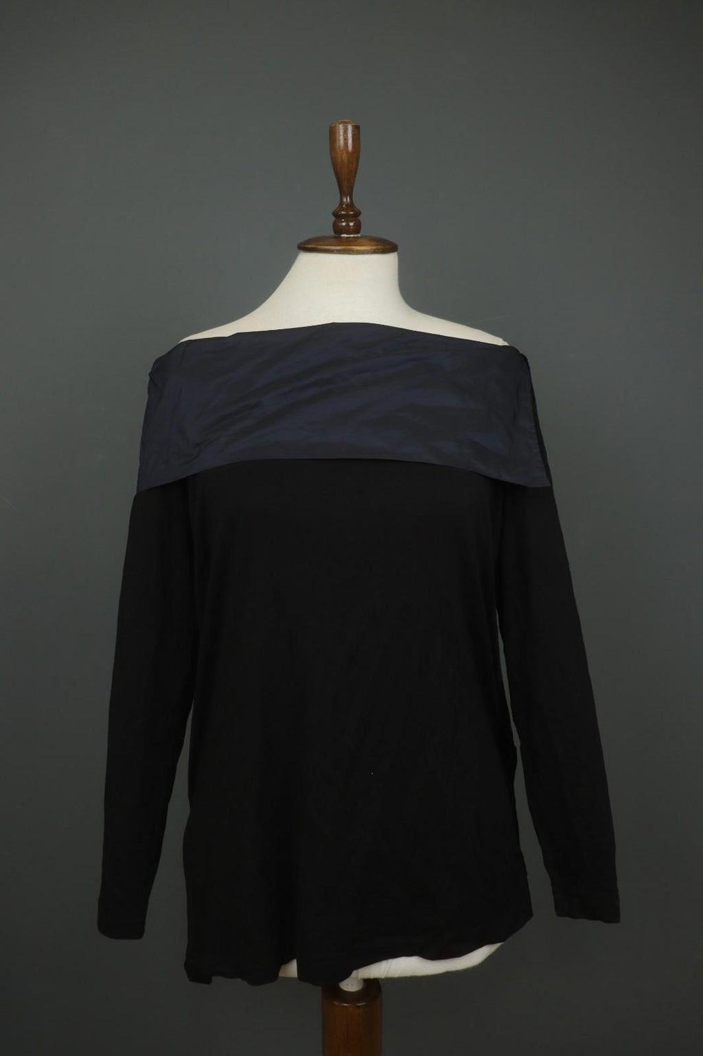 XD XENIA DESIGN Black Viscose Long Sleeve Pullover Off The Shoulder Top – Size M