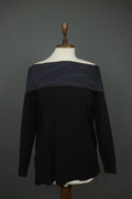 XD XENIA DESIGN Black Viscose Long Sleeve Pullover Off The Shoulder Top – Size M