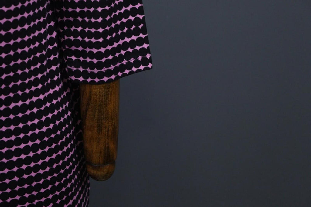 MARIMEKKO ADD PERETTA PIKKU RASYMATTO Purple Polka Dot Cotton Shift Dress Sz XS