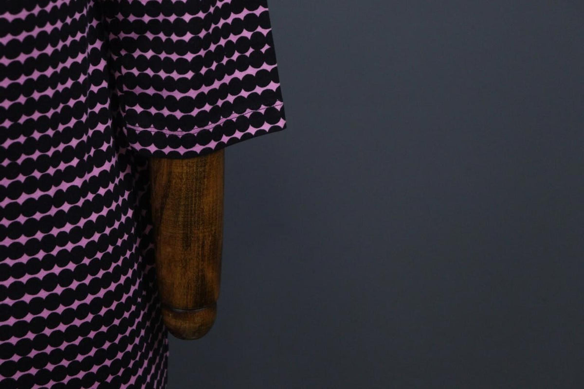 MARIMEKKO ADD PERETTA PIKKU RASYMATTO Purple Polka Dot Cotton Shift Dress Sz XS