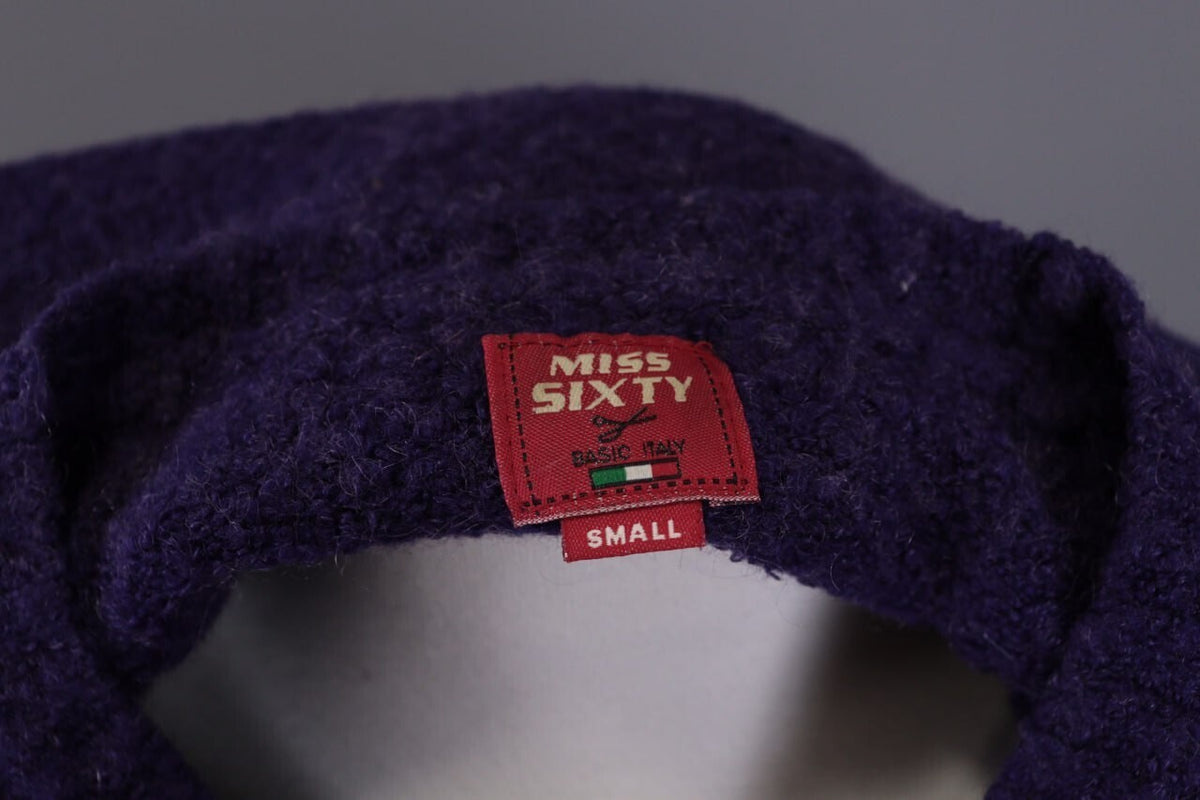 Miss Sixty Purple Knit Cropped Sweater – Size S