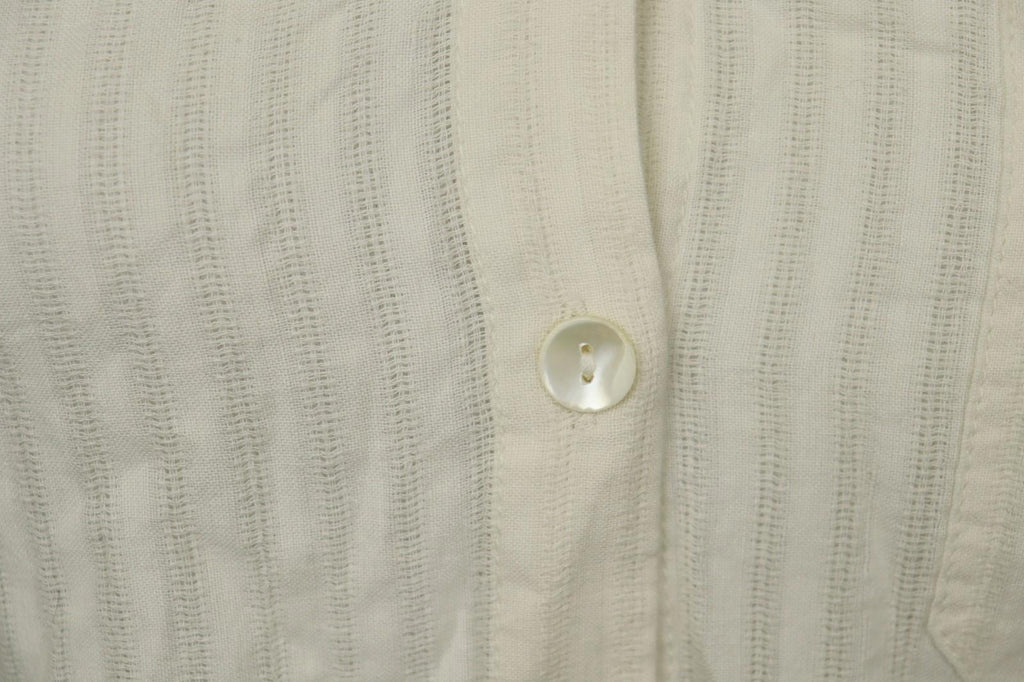 GUDRUN SJÖDEN Ivory Cotton Long Sleeve Tie Waist Button Front Shirt Dress – Size S