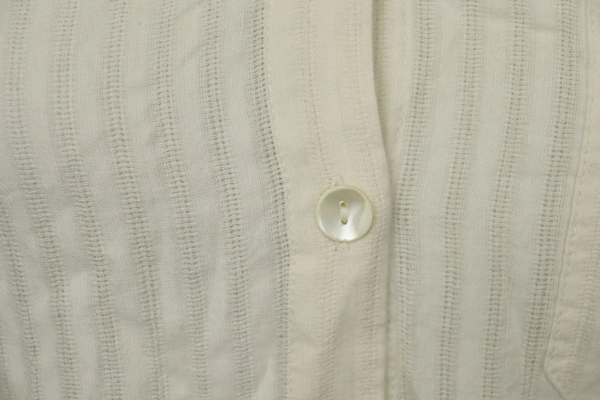 GUDRUN SJÖDEN Ivory Cotton Long Sleeve Tie Waist Button Front Shirt Dress – Size S