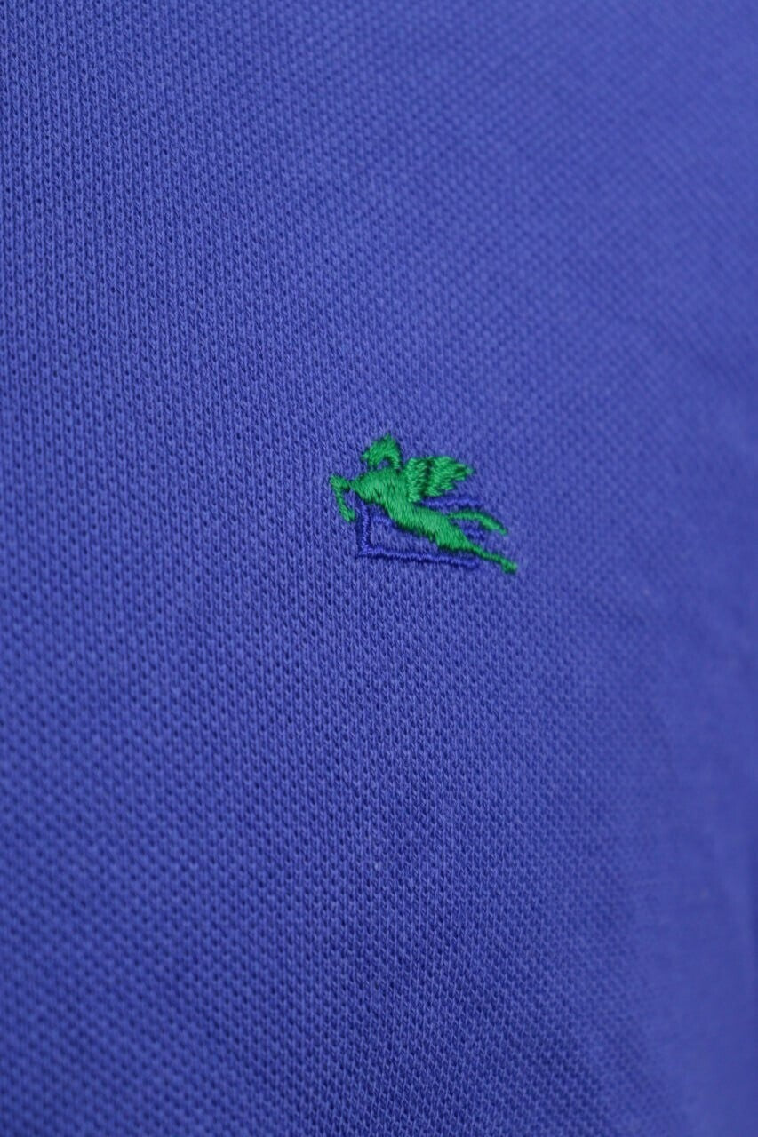 ETRO Milano Blue Collared Paisley Pullover Sweater – Size XL