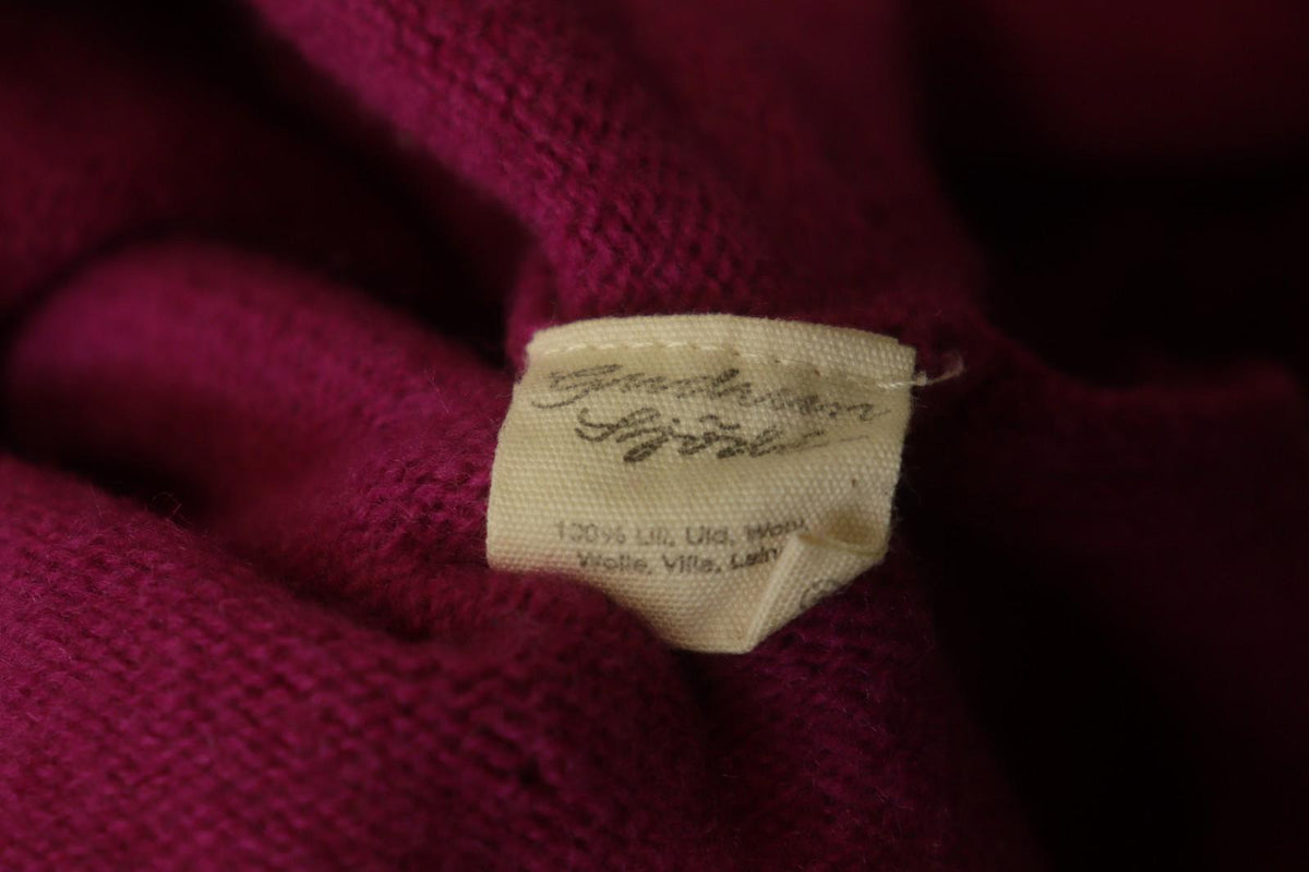 GUDRUN SJODEN Pink Linen Knitted Long Sleeve Round Neck Pullover Sweater – Size XL