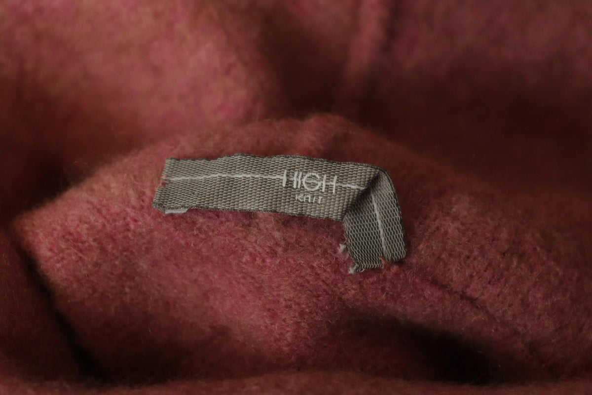 HIGH Pink Wool Tight Knitted Long Sleeve Turtle Neck Pullover Sweater – Size M