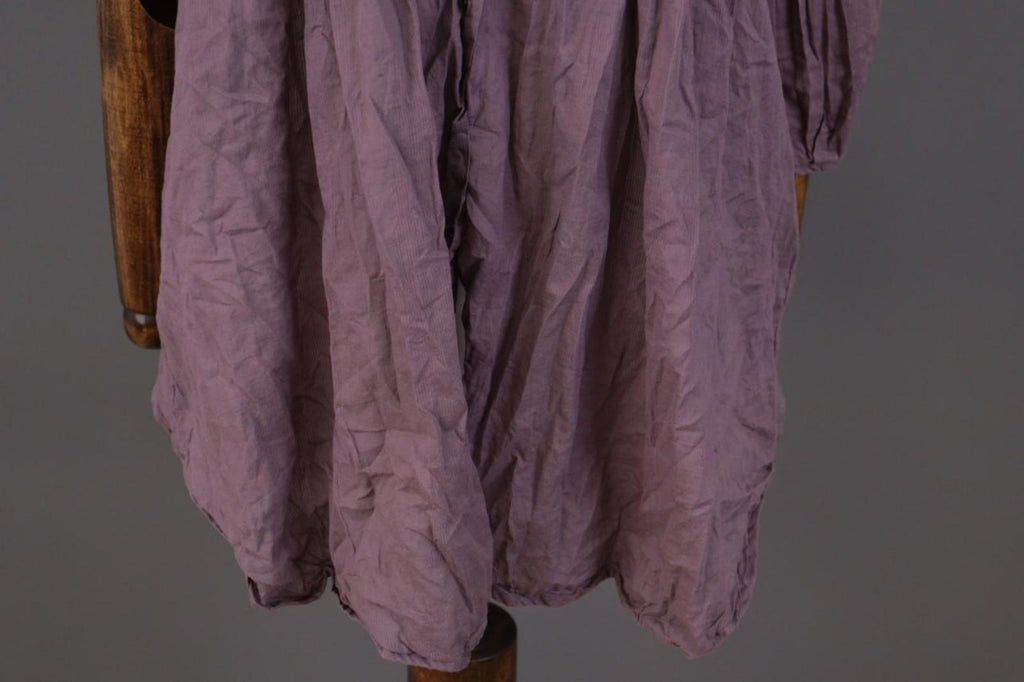 Cop. Copine Shirt Dress Purple Pleated Balloon Sleeve Button Front – Size 40
