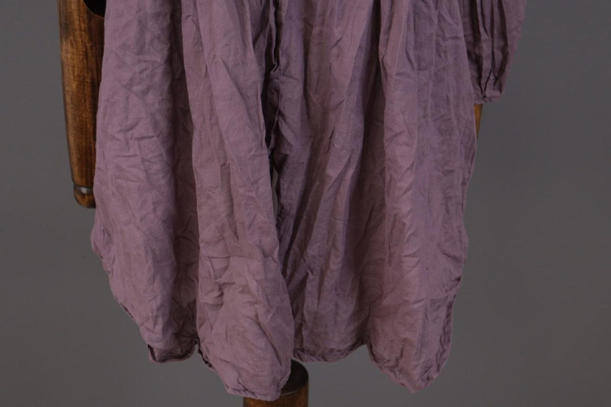 Cop. Copine Shirt Dress Purple Pleated Balloon Sleeve Button Front – Size 40