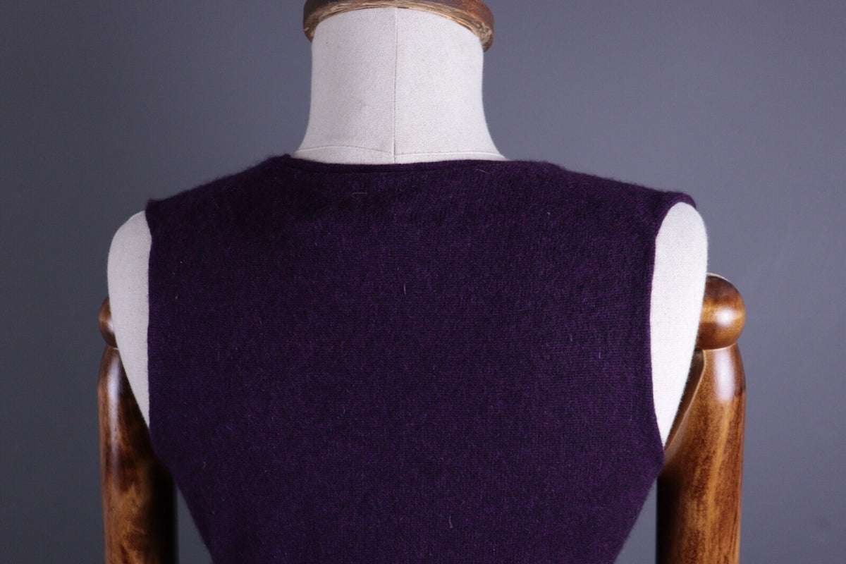Brora Purple Wool Knit Vest Cardigan Sweater – Size S