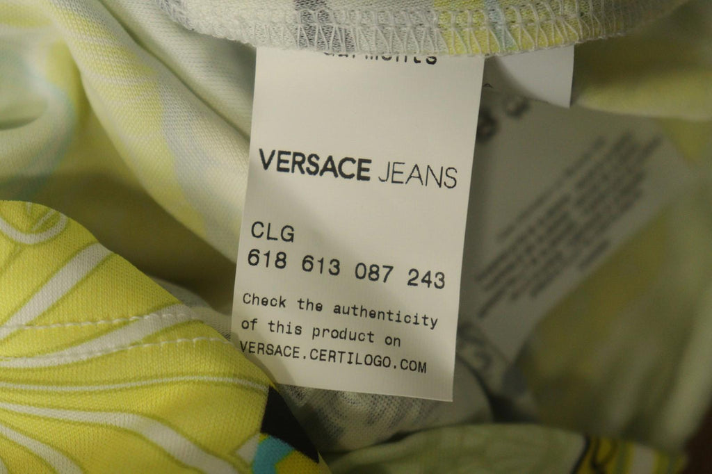 VERSACE JEANS Multicolor Geo Print Sleeveless Shoulder Button Blouse Top – Size 42