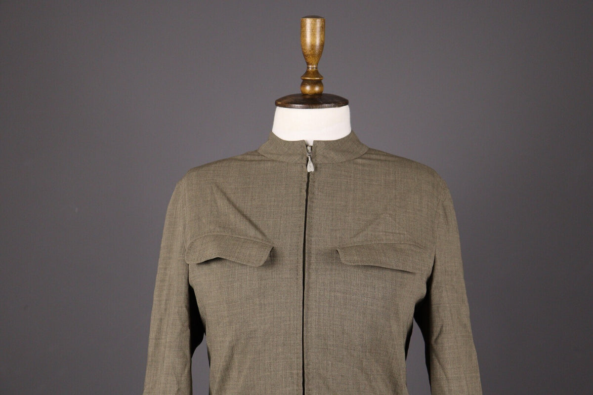 Max Mara Wool Plus Lycra Brown Zip Lightweight Jacket – Size USA 4 GB 8