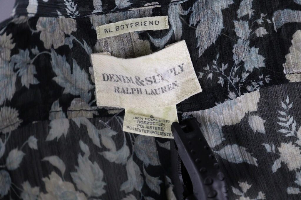 DENIM SUPPLY RALPH LAUREN Floral Sheer Long Sleeve Blouse Shirt – Size S