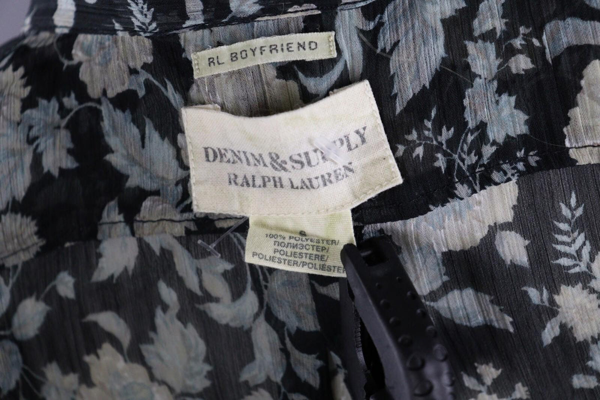 DENIM SUPPLY RALPH LAUREN Floral Sheer Long Sleeve Blouse Shirt – Size S