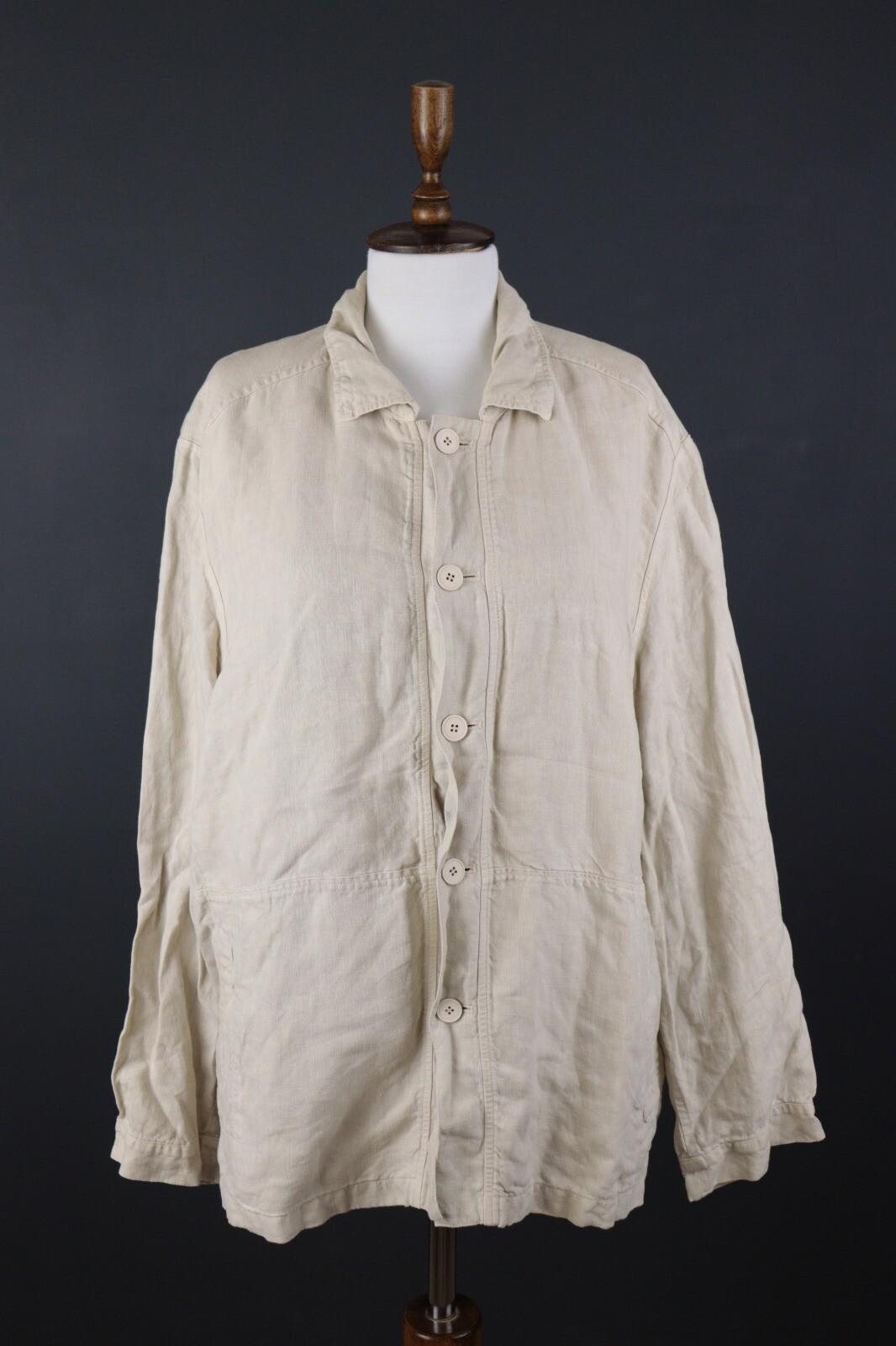 OSKA Ivory Linen Lagenlook Lightweight Blazer Jacket – Size 5