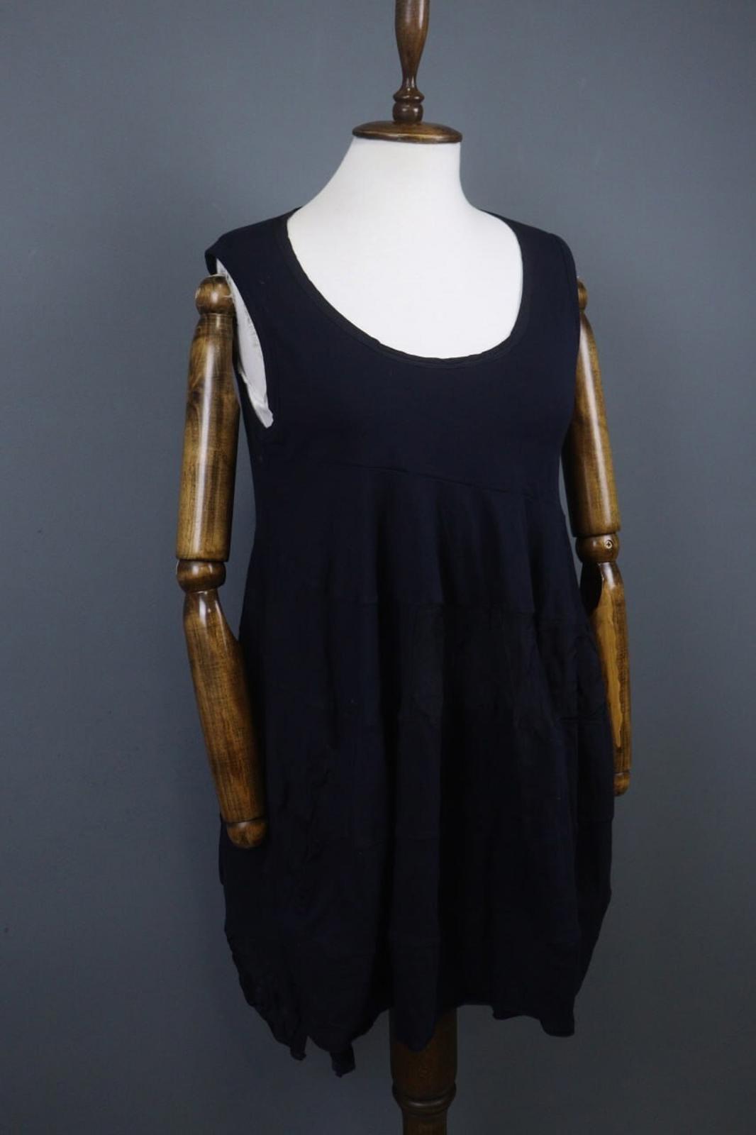 HIGH USE Navy Cotton Scoop Neck Sleeveless Casual Wide Strap Tank Dress – Size M