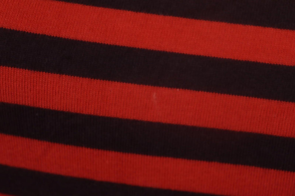 MARIMEKKO PITKĀMEKKO Red Black Striped Cotton Long Sleeve Shift Dress – Size XS