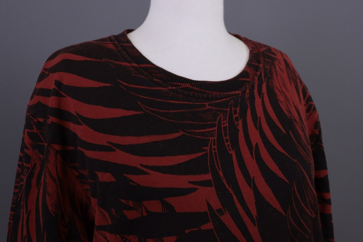Just Cavalli Red Floral Crew Neck Sweatshirt Jumper Sweater – Size L
