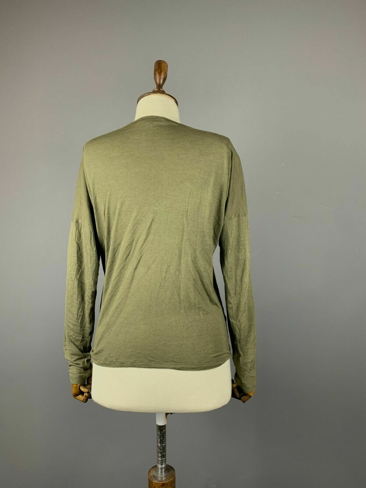 Barbara Bui Olive Boat Neck Viscose Cashmere Sweater – Women's L