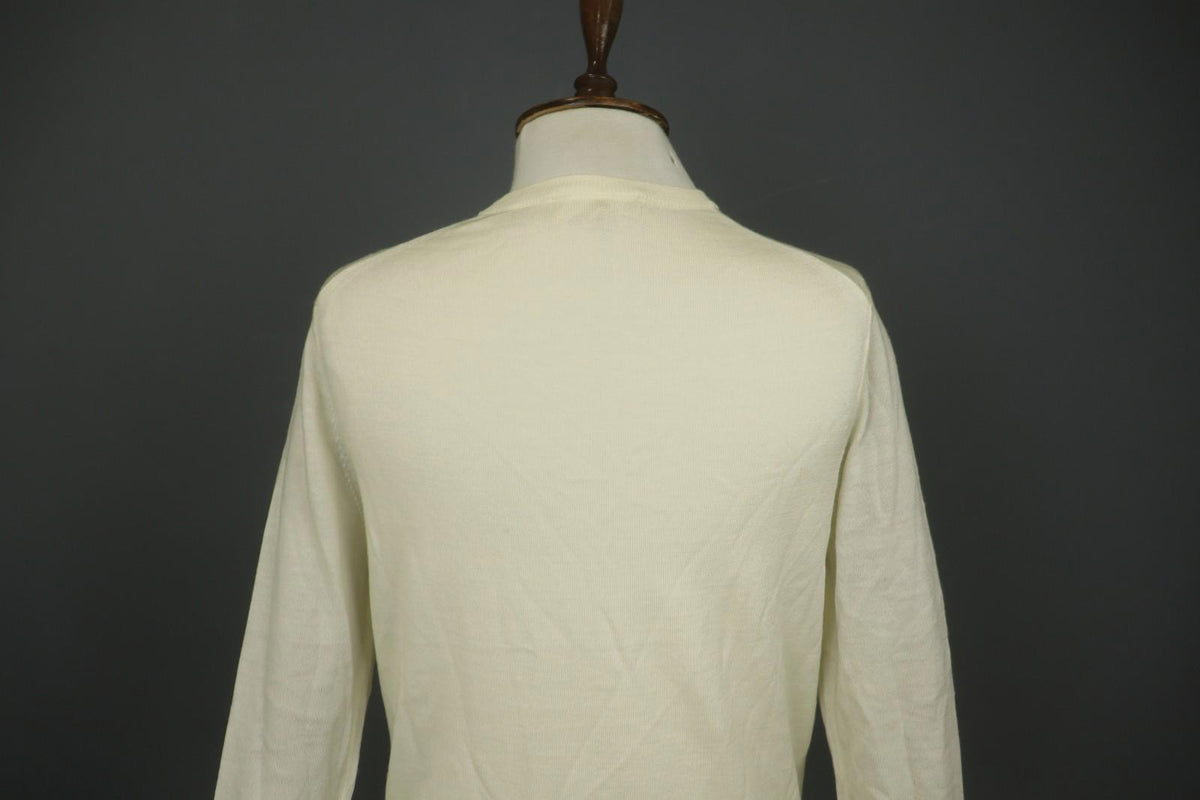 LA MAILLE SEZANE Cream Knitted Raglan Sleeve Crew Neck Pullover Sweater – Size XS