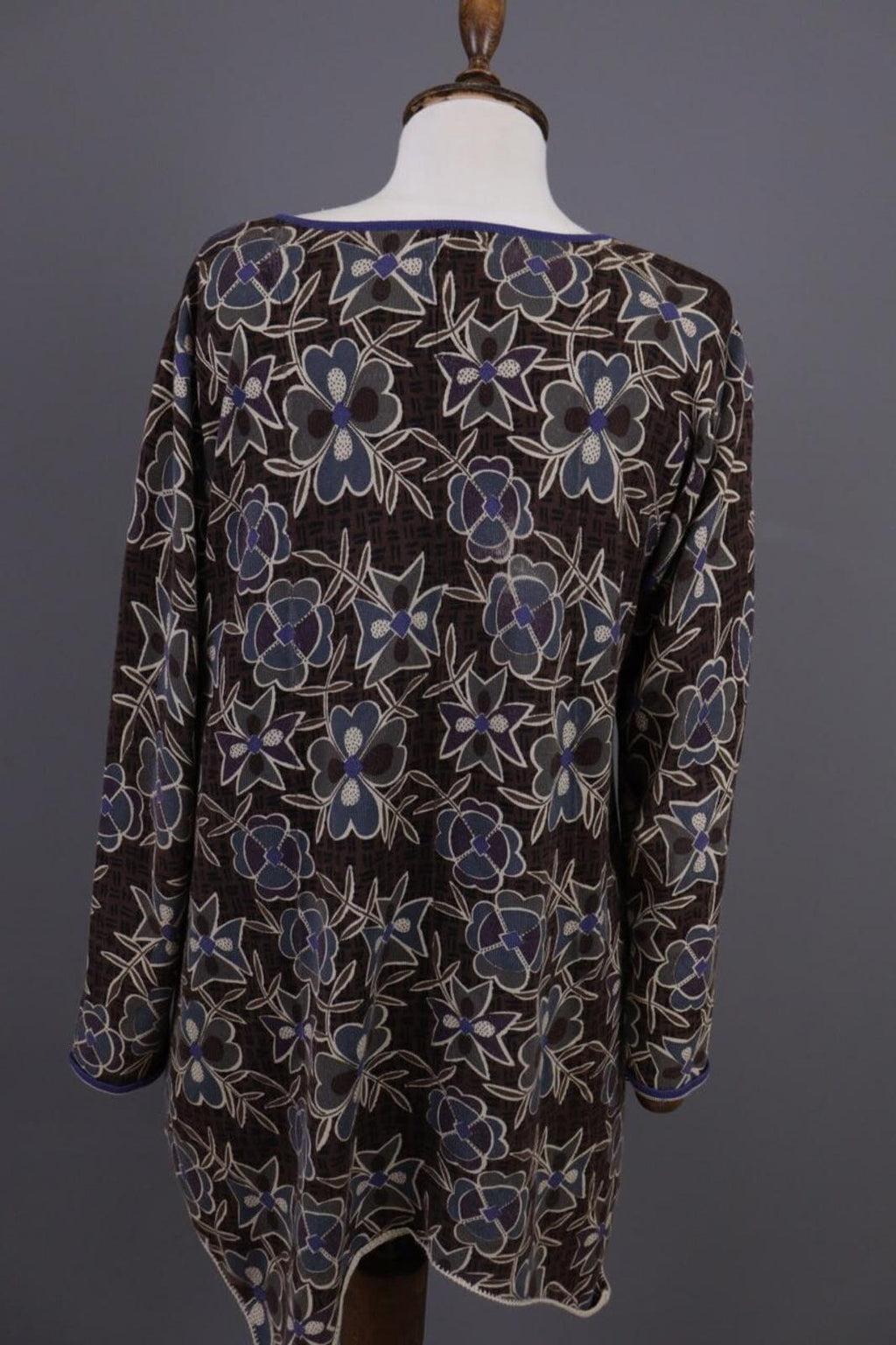 GUDRUN SJODEN Brown Floral Button Down Long Cardigan Sweater – Size M – Used