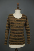 GUDRUN SJODEN Multi Striped Long Sleeve Round Neck Pullover Blouse Top – Size S
