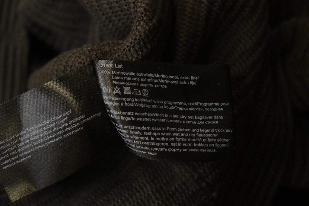 ANNETTE GORTZ Brown 100% Wool Tight Knit High Neck Pullover Sweater – Size XS