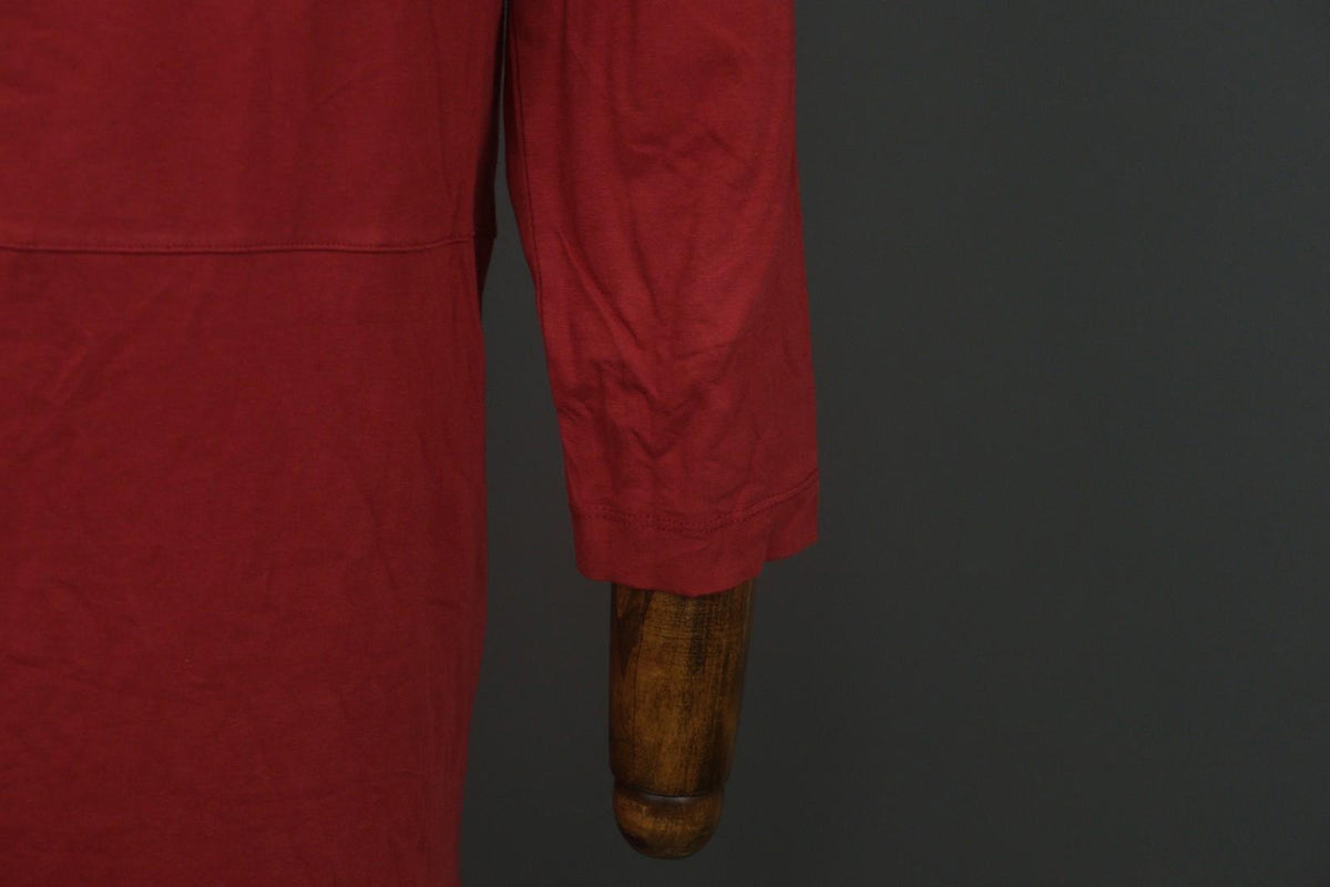 GUDRUN SJODEN Red Organic Cotton Long Sleeve Round Neck Sweater Dress – Size S