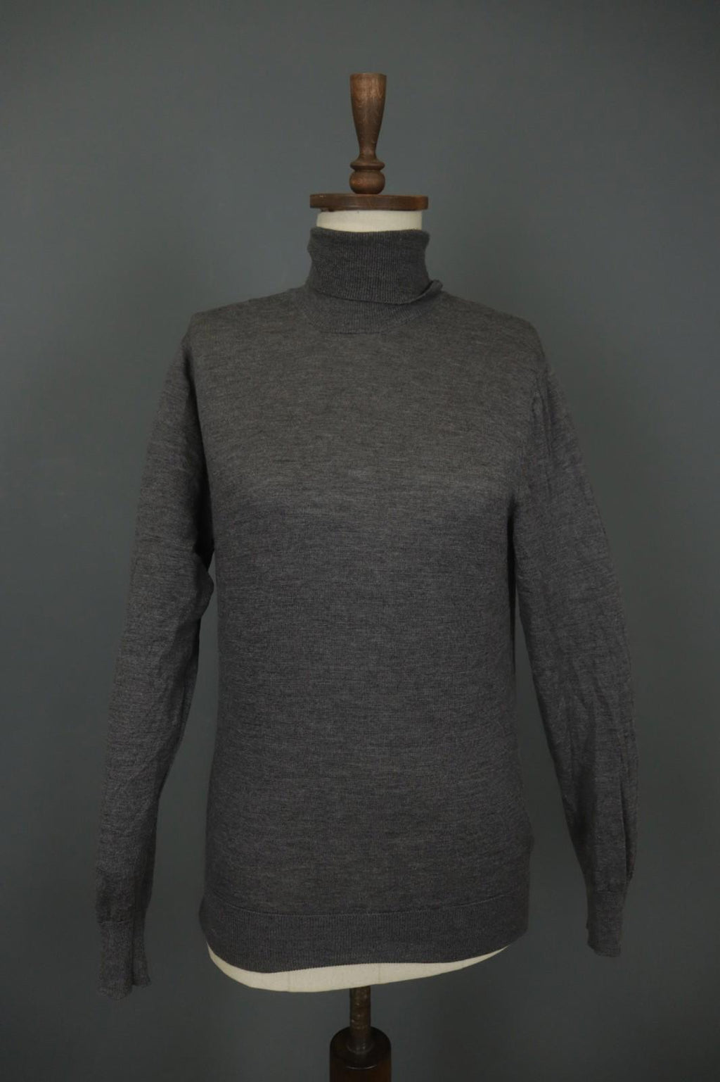 BALLANTYNE Gray 100% Wool High Neck Raglan Sleeve Pullover Sweater – Size M