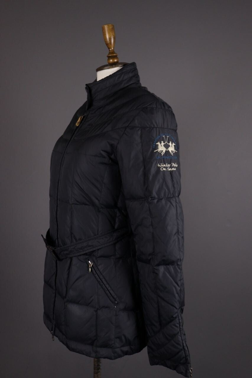 La Martina Saddlery Winter Snow Polo Belted Full Zip Quilted Down Jacket – Size L