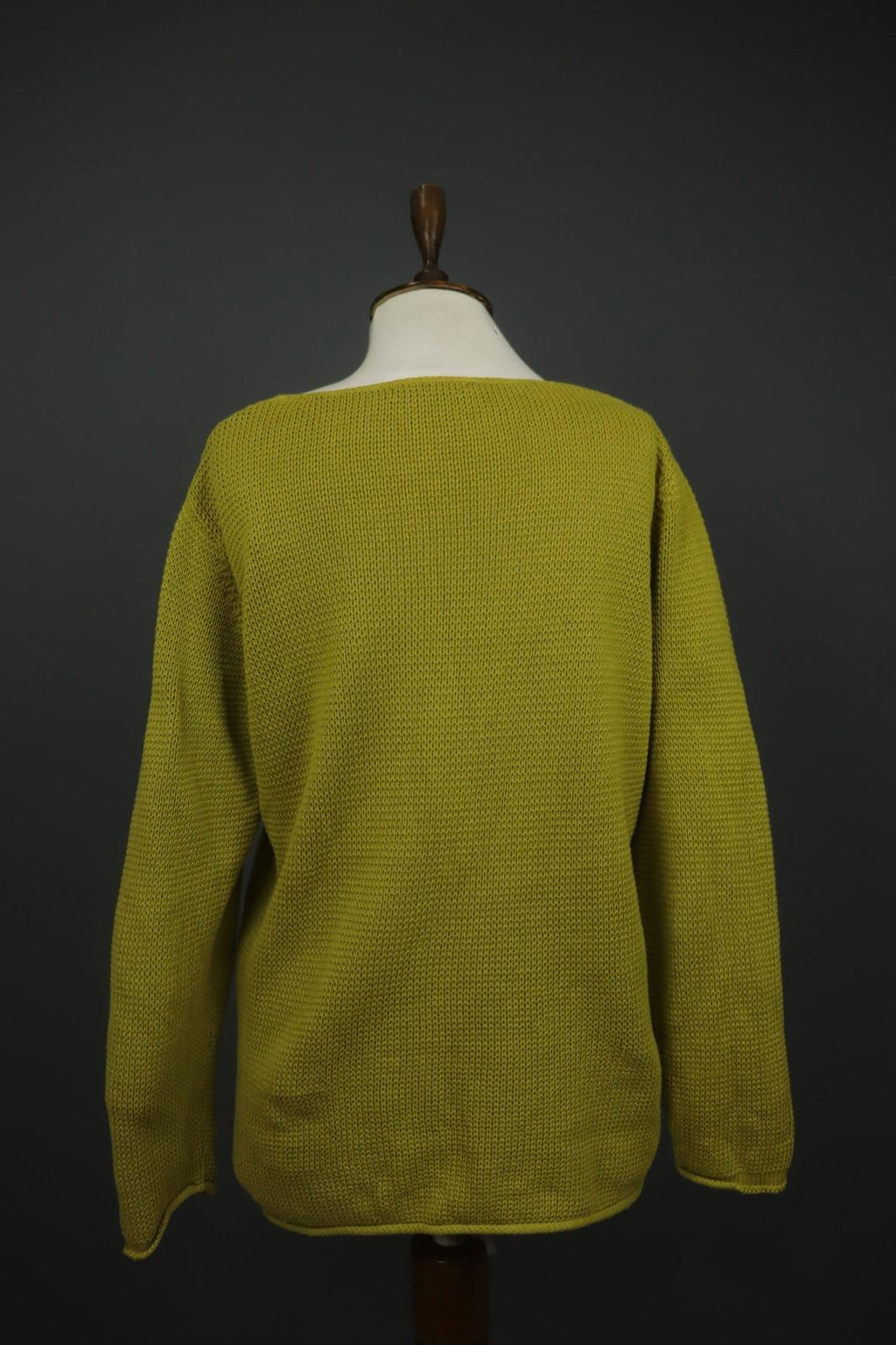 GUDRUN SJODEN Green Knitted Long Sleeve Round Neck Button Front Sweater – Size L