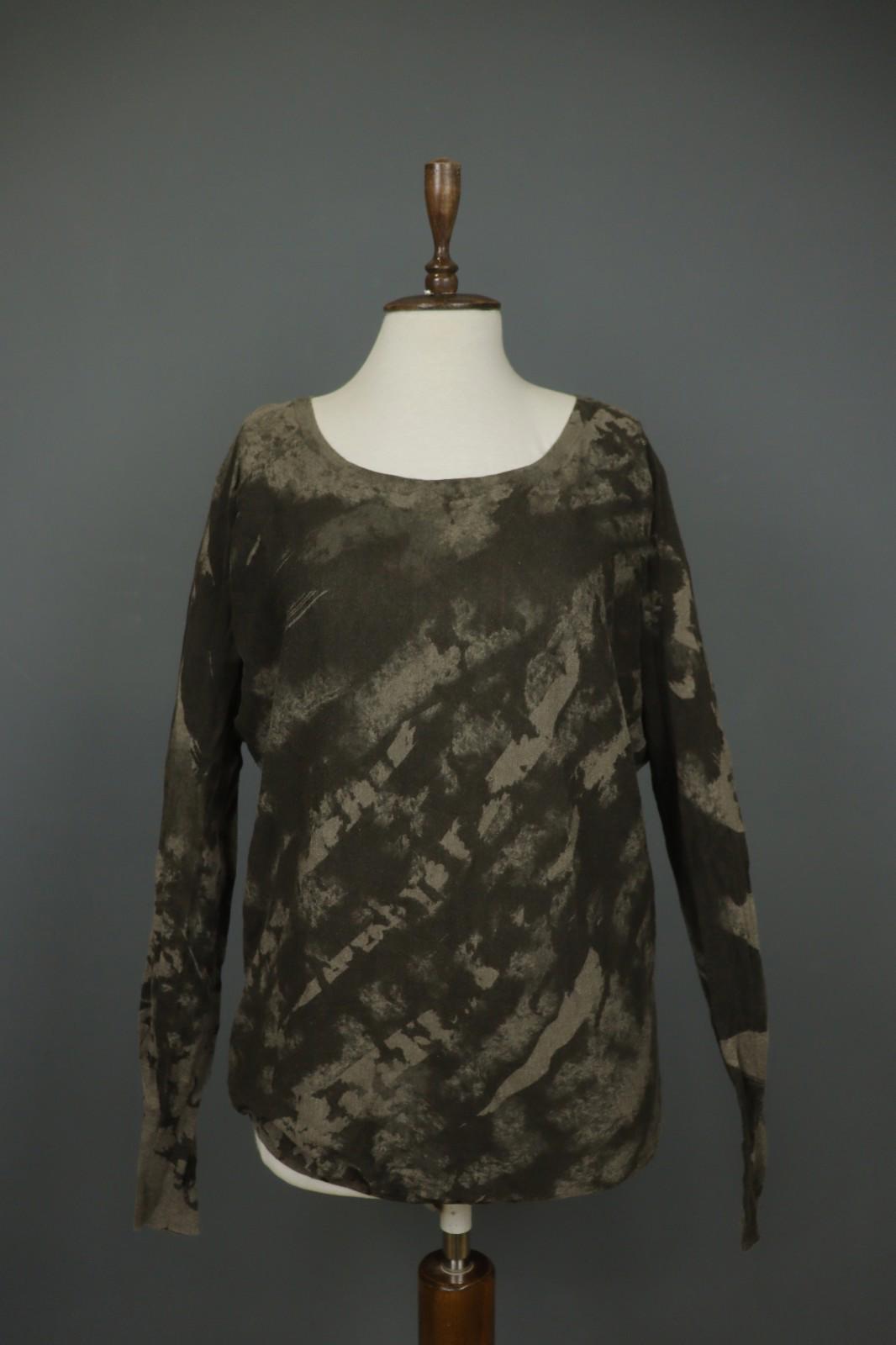 HIGH USE Brown Stretch Round Neck Raglan Sleeve Regular Fit Pullover Sweater M/L