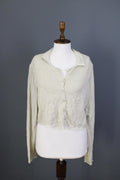 RUNDHOLZ Cardigan Sweater Beige 100% Cotton Collared Long Sleeve – Size XL