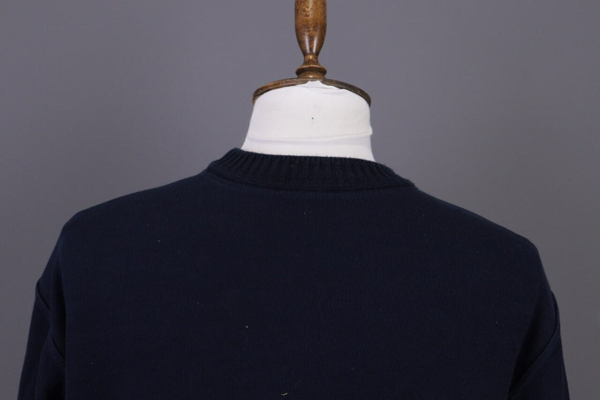 Carlo Colucci Sport Black Geometric Cotton Knit Sweater – Size M
