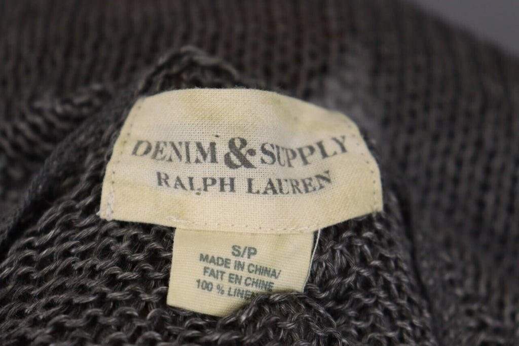 Denim & Supply Ralph Lauren Gray Open Knit Linen Crochet Knit Sweater – Size S