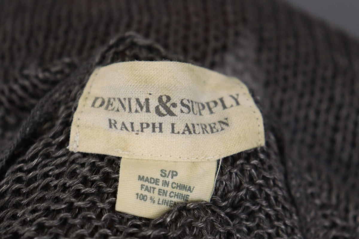 Denim & Supply Ralph Lauren Gray Open Knit Linen Crochet Knit Sweater – Size S