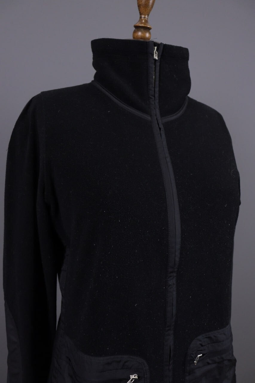 Frauenschuh Balck High Neck Pockets Full Zip Fleece Jacket – Size L